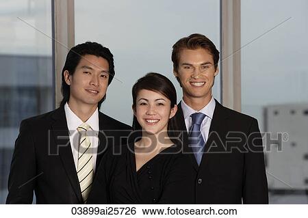 Portrait of three business colleagues View Large Photo Image Stock Photograph - Portrait of three business colleagues. Fotosearch