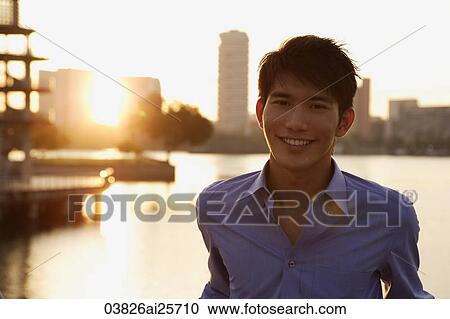 Stock Image - Portrait of young man. Fotosearch