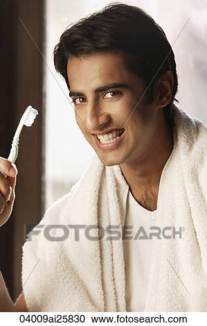 Man with toothbrush View Large Photo Image Stock Image - Man with toothbrush. Fotosearch