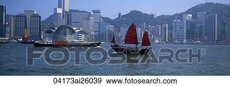 Chinese junk at Victoria Harbour, Hong Kong View Large Photo Image Stock Photo - Chinese junk at Victoria Harbour, Hong Kong. Fotosearch