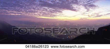 Cityscape from Kowloon Peak at dusk, Hong Kong View Large Photo Image Stock Image - Cityscape from Kowloon Peak at dusk, Hong Kong. Fotosearch