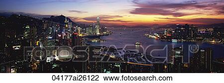 Hong Kong cityscape from Braemar Hill in the evening View Large Photo Image Stock Image - Hong Kong cityscape from Braemar Hill in the evening. Fotosearch