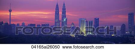 Kuala Lumpur skyline at dusk, Malaysia View Large Photo Image Stock Image - Kuala Lumpur skyline at dusk, Malaysia. Fotosearch