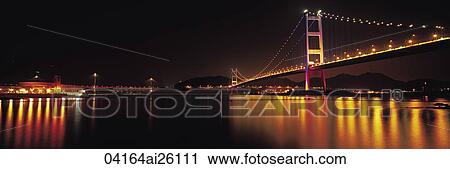 Splendour of Tsing Ma Bridge & Ting Kau Bridge from Park Island, Hong Kong View Large Photo Image Stock Image - Splendour of Tsing Ma Bridge & Ting Kau Bridge from Park Island, Hong Kong. Fotosearch