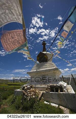Tibetan stupa on the highland Shangri-la, China View Large Photo Image Stock Image - Tibetan stupa on the highland Shangri-la, China. Fotosearch