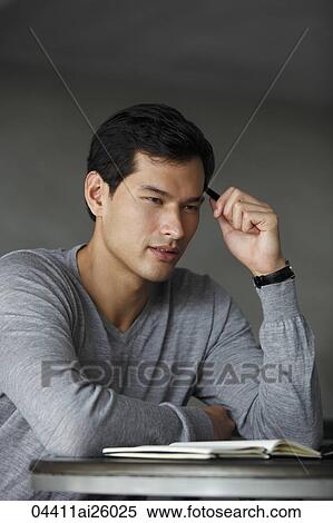 man at table thinking View Large Photo Image Stock Photography - man at table thinking. Fotosearch