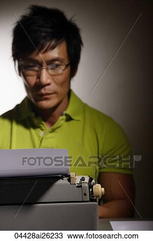 Man at type writer View Large Photo Image Stock Image - Man at type writer. Fotosearch