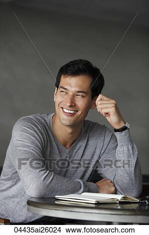 "man smiling, looking away" View Large Photo Image Picture - "man smiling, looking away". Fotosearch