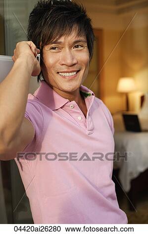 man talking on mobile phone View Large Photo Image Stock Image - man talking on mobile phone. Fotosearch