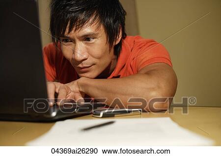 man working on laptop View Large Photo Image Stock Image - man working on laptop. Fotosearch