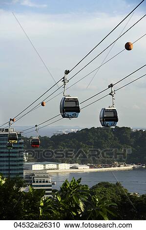 cable cars over water, Singapore View Large Photo Image Stock Image - cable cars over water, Singapore. Fotosearch