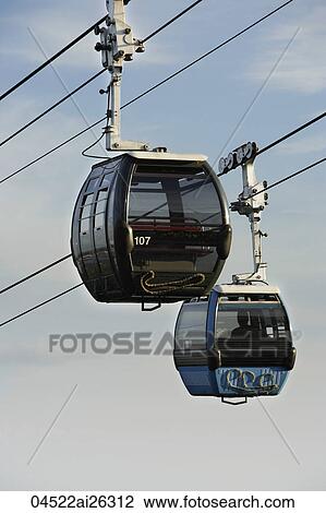 Stock Image - Close up of cable cars.. Fotosearch