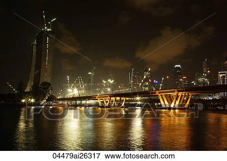 Night view of Integrated Resort construction site, Singapore View Large Photo Image Stock Photo - Night view of Integrated Resort construction site, Singapore. Fotosearch