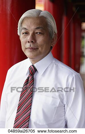 Profile of older man with white hair wearing shirt and tie View Large Photo Image Stock Photography - Profile of older man with white hair wearing shirt and tie. Fotosearch