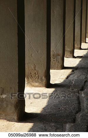 carved stone pillars at Angkor Wat, Cambodia View Large Photo Image Stock Photo - carved stone pillars at Angkor Wat, Cambodia. Fotosearch