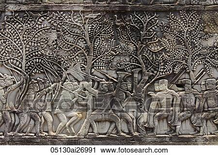 stone carvings on the wall of Angkor Wat, Camobia View Large Photo Image Stock Image - stone carvings on the wall of Angkor Wat, Camobia. Fotosearch