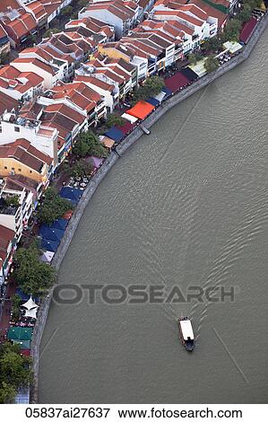 Ariel view of Boat Quay View Large Photo Image Stock Photo - Ariel view of Boat Quay. Fotosearch