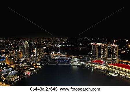 Stock Image - Ariel view of Marina Bay area.. Fotosearch