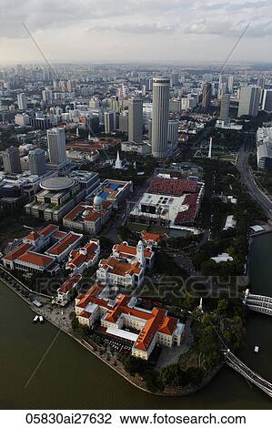 Ariel view of Singapore river View Large Photo Image Stock Image - Ariel view of Singapore river. Fotosearch