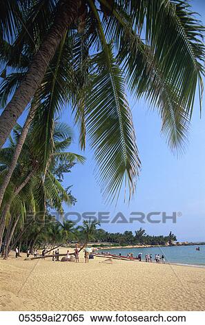 Stock Photography - China, Hainan Island, Sanya, Beach Scene at Tianya-Haijiao Tourist Zone. Fotosearch