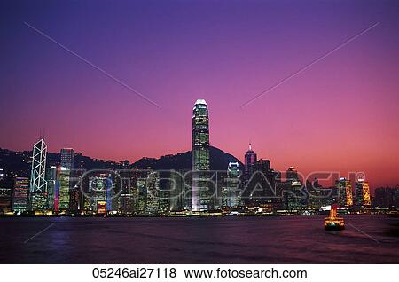 China, Hong Kong, City Skyline and Victoria Harbour at Night View Large Photo Image Stock Photo - China, Hong Kong, City Skyline and Victoria Harbour at Night. Fotosearch