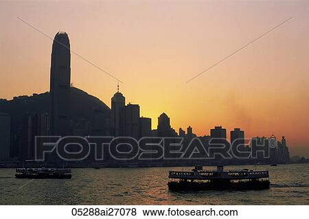 China, Hong Kong, City Skyline and Victoria Harbour at Dusk View Large Photo Image Stock Photo - China, Hong Kong, City Skyline and Victoria Harbour at Dusk. Fotosearch