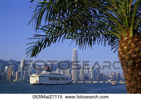 China, Hong Kong, Cruise Boat and City Skyline View Large Photo Image Stock Photography - China, Hong Kong, Cruise Boat and City Skyline. Fotosearch