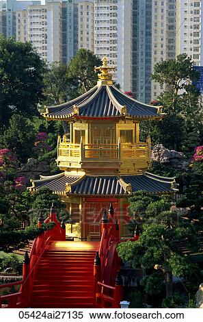 China, Hong Kong, Diamond Hill, Nan Lian Garden, Pavilion of Absolute Perfection on Lotus Pond View Large Photo Image Stock Photography - China, Hong Kong, Diamond Hill, Nan Lian Garden, Pavilion of Absolute Perfection on Lotus Pond. Fotosearch