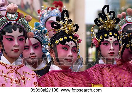 China, Hong Kong, Group of Girls Dressed in Chinese Opera Costume View Large Photo Image Stock Photo - China, Hong Kong, Group of Girls Dressed in Chinese Opera Costume. Fotosearch