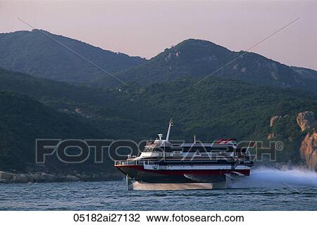 Stock Image - China, Hong Kong, Macau Jetfoil Boat. Fotosearch