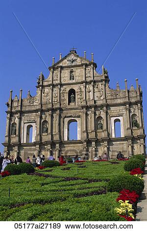 China, Macau, Ruins of St. Paul's Church View Large Photo Image Stock Photo - China, Macau, Ruins of St. Paul's Church. Fotosearch