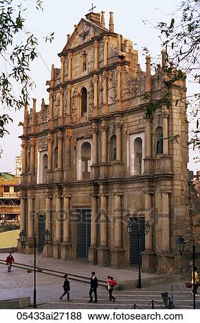 China, Macau, Ruins of St. Paul's Church View Large Photo Image Stock Photo - China, Macau, Ruins of St. Paul's Church. Fotosearch