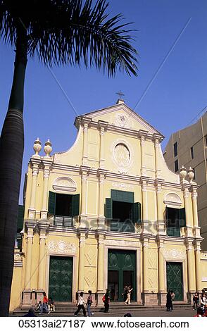 China, Macau, St Dominics Square, St Dominics Church, Santo Domingo Church View Large Photo Image Stock Photo - China, Macau, St Dominics Square, St Dominics Church, Santo Domingo Church. Fotosearch