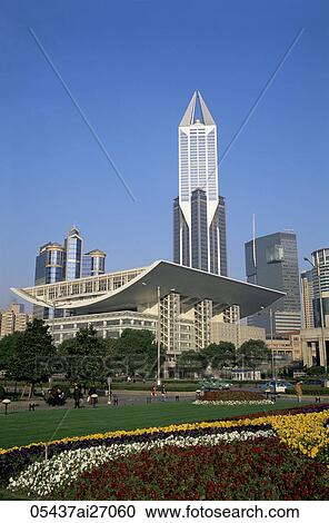 Stock Image - China, Shanghai, People's Square. Fotosearch