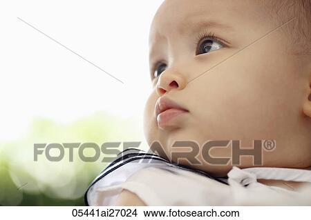 head shot of mixed raced baby in profile View Large Photo Image Picture - head shot of mixed raced baby in profile. Fotosearch