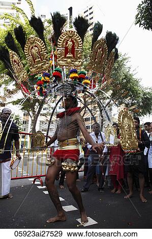 Stock Photo - Indian man at Thaipusam festival. Fotosearch
