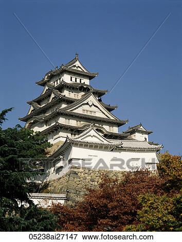 Japan, Himeji, Himeji Castle View Large Photo Image Stock Photo - Japan, Himeji, Himeji Castle. Fotosearch