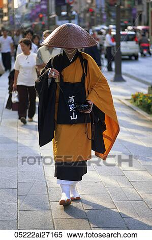Japan, Honshu, Tokyo, Monk Walking on The Ginza View Large Photo Image Stock Photography - Japan, Honshu, Tokyo, Monk Walking on The Ginza. Fotosearch