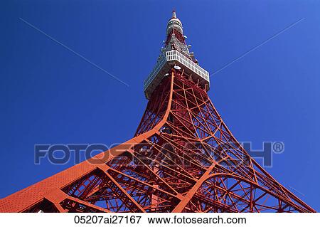 Stock Photo - Japan, Honshu, Tokyo, Tokyo Tower. Fotosearch