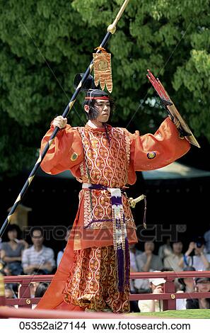 Japan, Tokyo, Meiji Jingu Shrine, Meiji Jingu Spring Grand Festival Celebration, Bugaku Dancer View Large Photo Image Picture - Japan, Tokyo, Meiji Jingu Shrine, Meiji Jingu Spring Grand Festival Celebration, Bugaku Dancer. Fotosearch