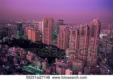 Japan, Tokyo, Shinjuku, Shinjuku Area Skyline with Tokyo Gas Buildings and Tokyo City Hall in the Foreground View Large Photo Image Stock Photo - Japan, Tokyo, Shinjuku, Shinjuku Area Skyline with Tokyo Gas Buildings and Tokyo City Hall in the Foreground. Fotosearch