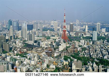 Japan, Tokyo, Tokyo Skyline from Tokyo City View Tower at Roppongi Hills View Large Photo Image Stock Photograph - Japan, Tokyo, Tokyo Skyline from Tokyo City View Tower at Roppongi Hills. Fotosearch