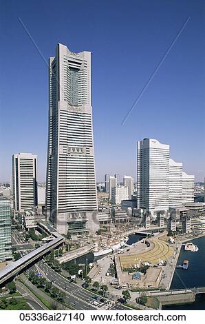 Japan, Yokohama, Minato Mirai District, Landmark Tower View Large Photo Image Stock Image - Japan, Yokohama, Minato Mirai District, Landmark Tower. Fotosearch
