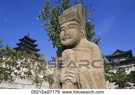 Korea, Seoul, Gyeongbokgung Palace, National Folk Museum, Ancient Korean Stone Statues View Large Photo Image Stock Photo - Korea, Seoul, Gyeongbokgung Palace, National Folk Museum, Ancient Korean Stone Statues. Fotosearch