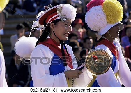 Korea, Seoul, Namsangol Hanok Village, Farmers Dance View Large Photo Image Stock Image - Korea, Seoul, Namsangol Hanok Village, Farmers Dance. Fotosearch