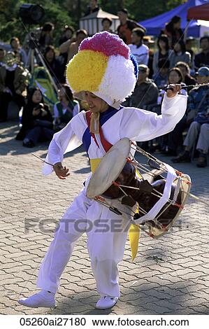 Korea, Seoul, Namsangol Hanok Village, Farmers Dance View Large Photo Image Stock Image - Korea, Seoul, Namsangol Hanok Village, Farmers Dance. Fotosearch