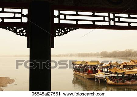 Old boats on lake at the Summer Palace, Beijing, China View Large Photo Image Stock Image - Old boats on lake at the Summer Palace, Beijing, China. Fotosearch