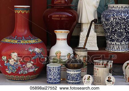 Stock Image - pottery and Cultural Revolution paraphenilia. Fotosearch