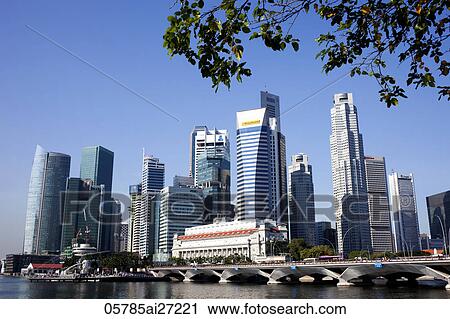 Stock Image - Singapore, City Skyline of CBD. Fotosearch