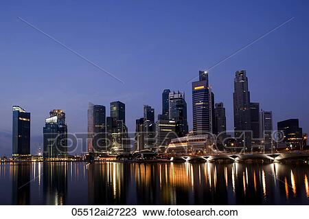 Singapore, City Skyline of Marina Bay at night View Large Photo Image Stock Image - Singapore, City Skyline of Marina Bay at night. Fotosearch